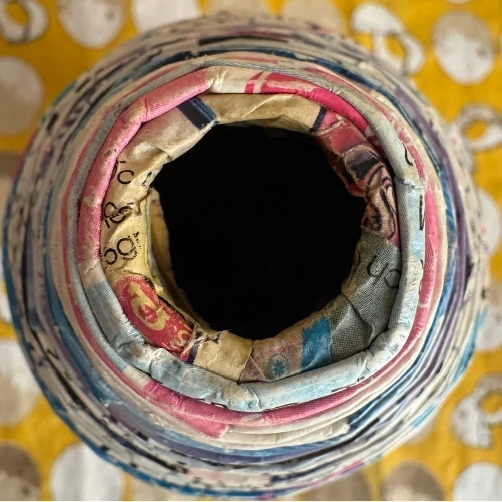 Handmade coiled magazine vase
